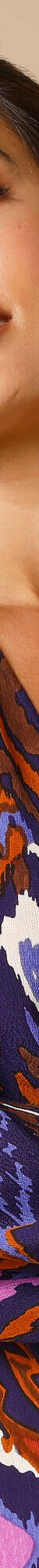 Robe longue col V imprimée (indigo / violine) Robe longue col V imprimée (indigo / violine)